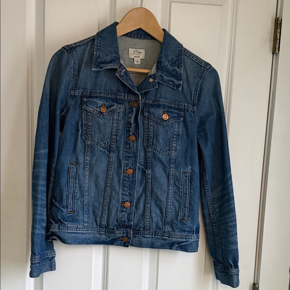 Classic J. Crew Indigo Jean Jacket with Copper Buttons